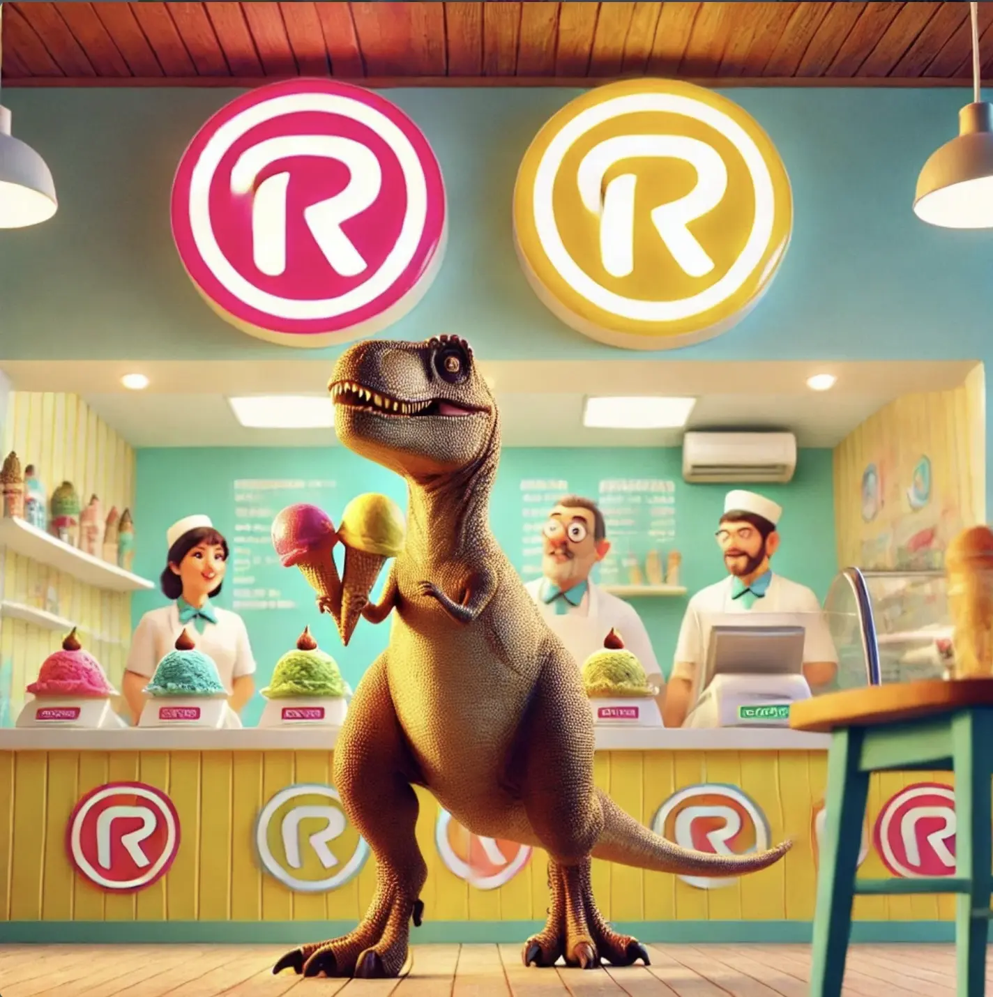 Captura de tela de uma publicação do Instagram da Dino Pink onde consta uma ilustração gerada por inteligência artificial